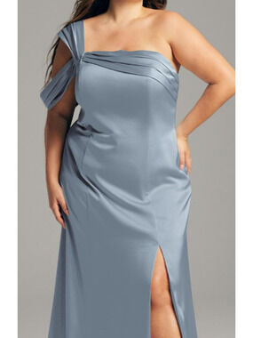 AW BRIDAL 2 XS dusty blue Lenora formal party bridesmaid wedding maxi dress 0b18